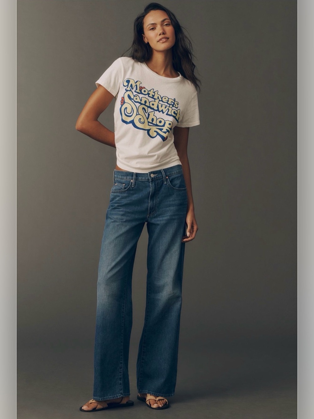 MOTHER Maven Skimp Mid-Rise Wide-Leg Jeans NWT